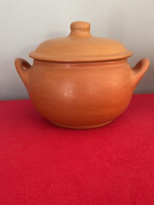 OLLA DE BARRO CON TAPA