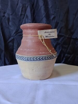 Jarron marron y blanco Jarrón florero marrón y beige